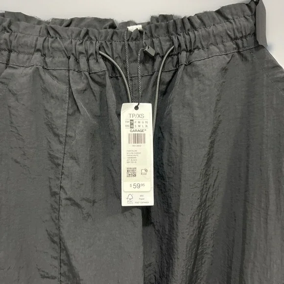 Garage Paxton Parachute Pants Size XS Black 100% Cotton Gorpcore Relaxed Pockets - Picture 9 of 12